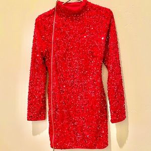 Fashion Nova Red Sequin Dress